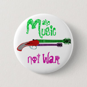 Chapa Redonda De 5 Cm Hacer música no guerra