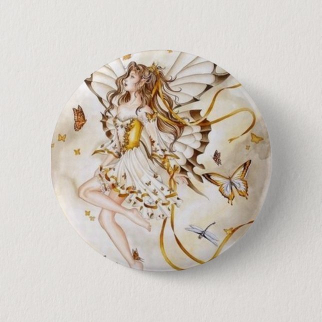 Chapa Redonda De 5 Cm hada mariposa (Anverso)