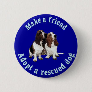 Chapa Redonda De 5 Cm Haga a un amigo - Basset Hound