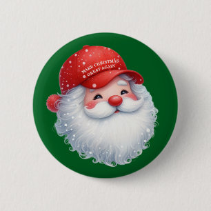 Chapa Redonda De 5 Cm Haga de nuevo grande la Navidad Maga GOP Santa