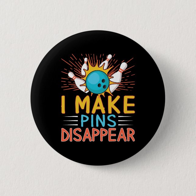 Chapa Redonda De 5 Cm Hago que los pines desaparezcan del Bowling Player (Anverso)