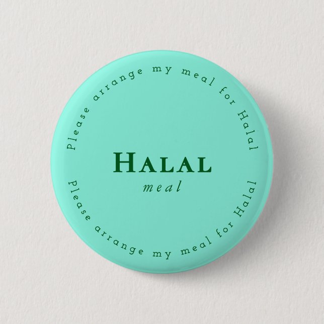 Chapa Redonda De 5 Cm Halal meal Request Badge, Light green, Dark green (Anverso)
