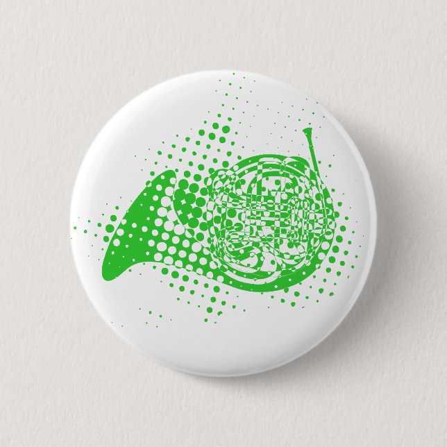 Chapa Redonda De 5 Cm Halftone Horn (Anverso)