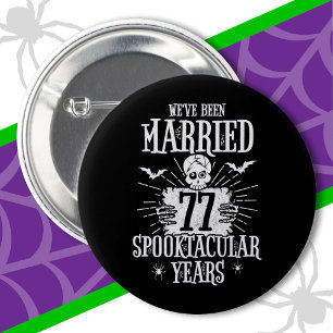 Chapa Redonda De 5 Cm Halloween 77º aniversario de Boda en Spooktacular