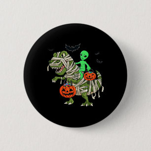 Chapa Redonda De 5 Cm Halloween Alien viajando en bicicleta Chicas de ni
