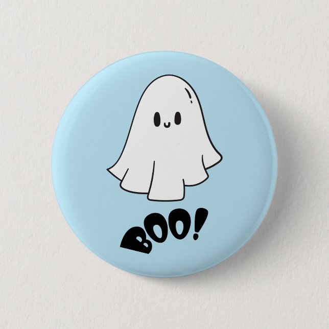 Chapa Redonda De 5 Cm Halloween azul fantasma lindo uno (Anverso)
