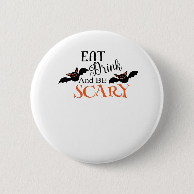 Chapa Redonda De 5 Cm Halloween Bats Be Scary Funny Meme (Anverso)