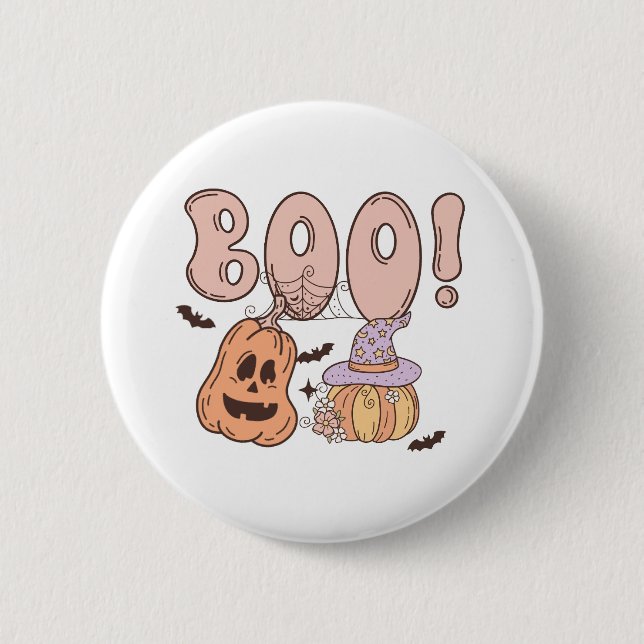 Chapa Redonda De 5 Cm Halloween Boo (Anverso)