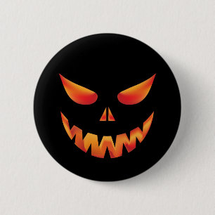 Chapa Redonda De 5 Cm Halloween Burning Monster Face