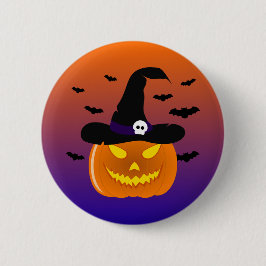 Chapa Redonda De 5 Cm Halloween Calabaza Jack o’ Lantern Witch Gorra