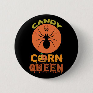 Chapa Redonda De 5 Cm Halloween Candy Corn Queen Cumpleaños