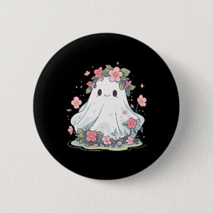 Chapa Redonda De 5 Cm Halloween Chicas de disfraces de flor fantasma