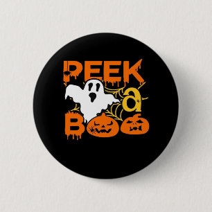 Chapa Redonda De 5 Cm Halloween con calabazas Peekaboo