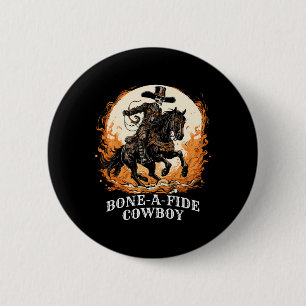 Chapa Redonda De 5 Cm Halloween Cowboy Spooky Skeleton Rodeo Horario