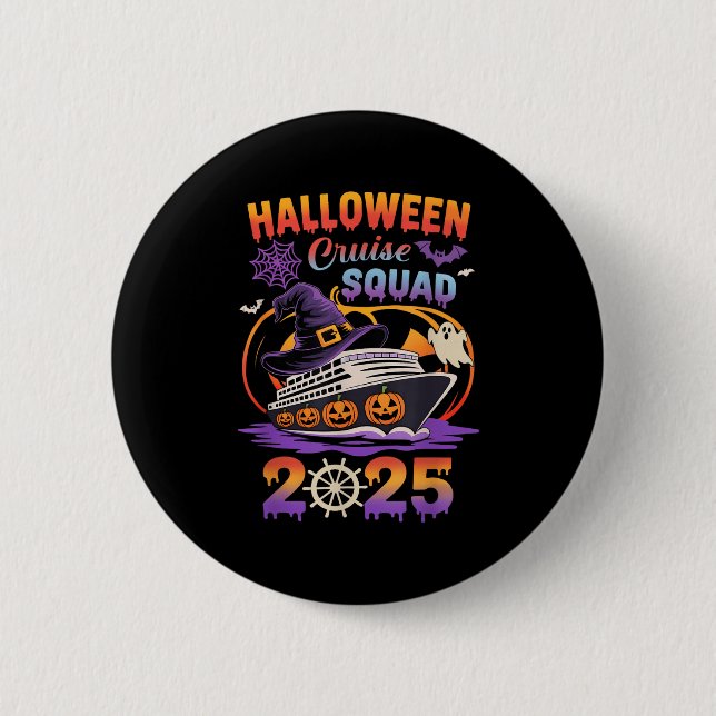 Chapa Redonda De 5 Cm Halloween Cruise Squad 2025 Matching Cruising Crew (Anverso)