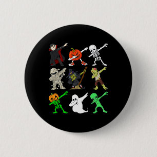 Chapa Redonda De 5 Cm Halloween Dabbing Vampiros Brujas y monstruos niño