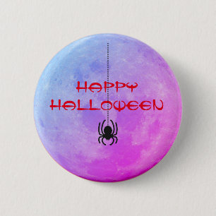 Chapa Redonda De 5 Cm Halloween de araña crujiente