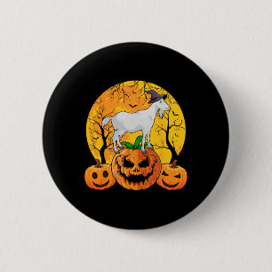 Chapa Redonda De 5 Cm Halloween de cabra Calabaza divertida Goat Lover H