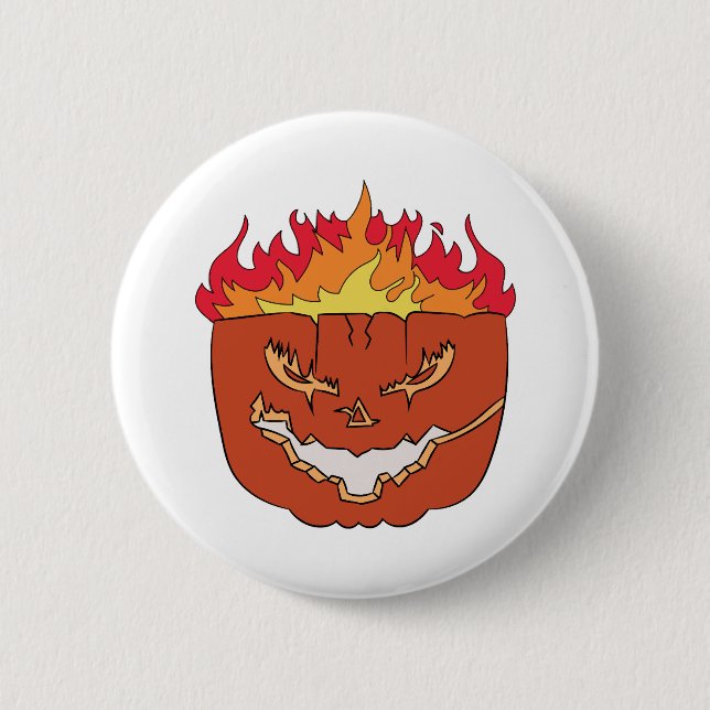 Chapa Redonda De 5 Cm halloween de calabaza (Anverso)