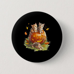 Chapa Redonda De 5 Cm Halloween de calabaza para gatos de los años 90 pa