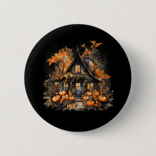 Chapa Redonda De 5 Cm Halloween de Hauned House con calabazas