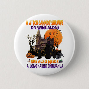 Chapa Redonda De 5 Cm Halloween de Perro Bruto