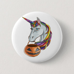 Chapa Redonda De 5 Cm Halloween de Unicornio
