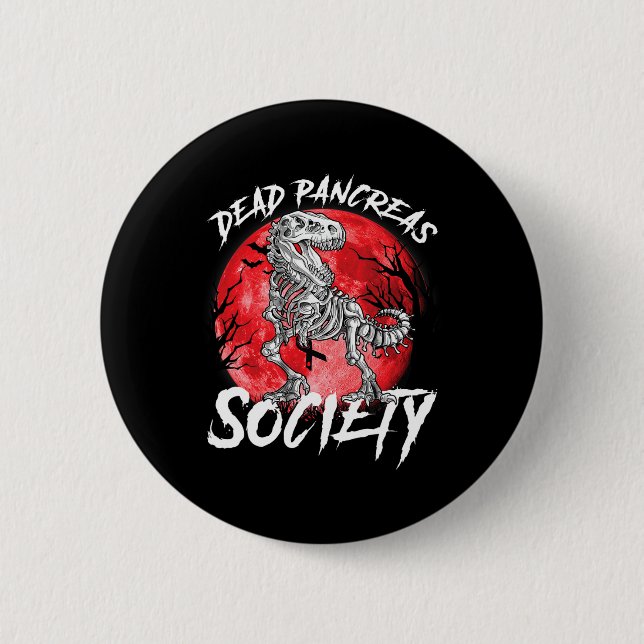 Chapa Redonda De 5 Cm Halloween: Diabetes Sensibilización sobre la Muert (Anverso)