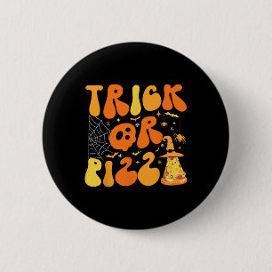 Chapa Redonda De 5 Cm Halloween Divertido Truco O Pizza Scary Ghost Deco