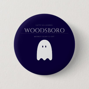 Chapa Redonda De 5 Cm Halloween en la escuela secundaria Woodsboro Scary