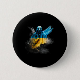Chapa Redonda De 5 Cm Halloween en Ucrania Bandera de Ucrania Cherno