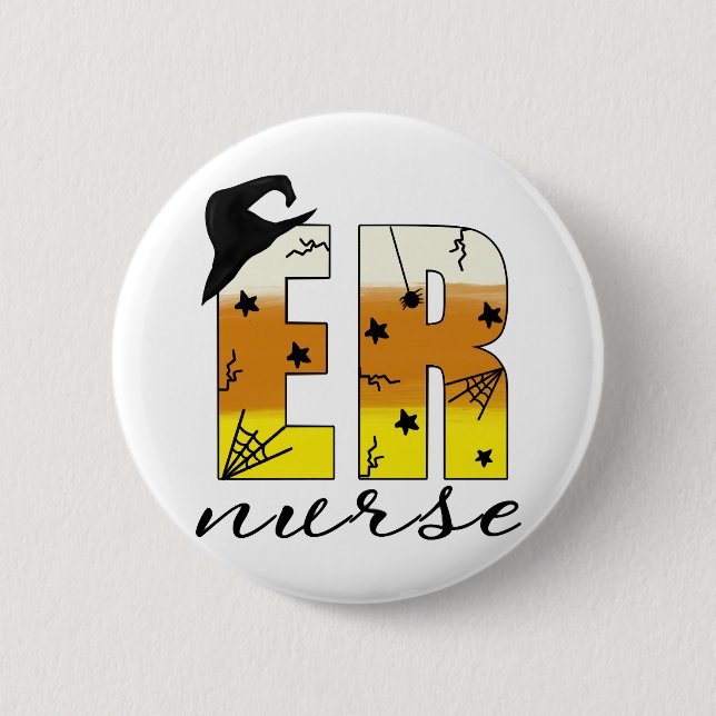 Chapa Redonda De 5 Cm Halloween Er Nurse (Anverso)