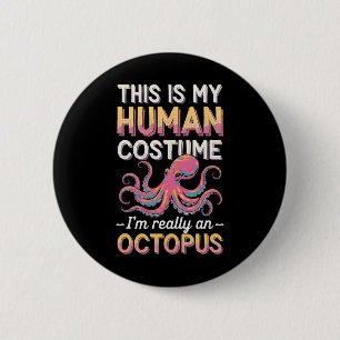 Chapa Redonda De 5 Cm Halloween Este es mi disfraz humano, en realidad s