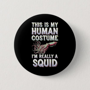 Chapa Redonda De 5 Cm Halloween Este es mi disfraz humano, en realidad s