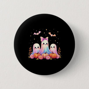 Chapa Redonda De 5 Cm Halloween Fantasma Coquette Bow Fall Pumpkin Spook