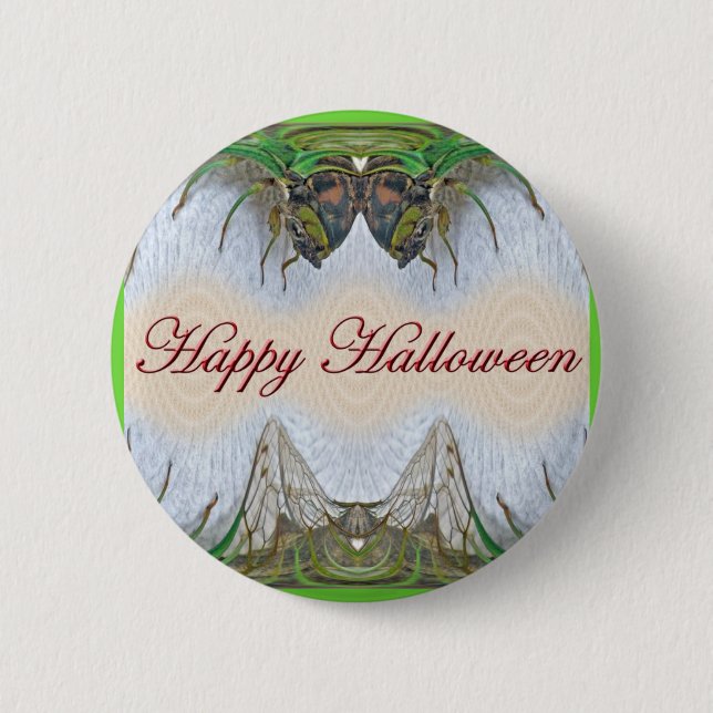 Chapa Redonda De 5 Cm Halloween Fantasmagorum Cicada Elementos (Anverso)