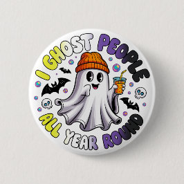 Chapa Redonda De 5 Cm Halloween Funny Nonbinario - Ghost People