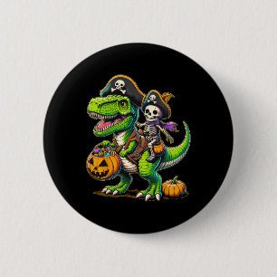 Chapa Redonda De 5 Cm Halloween Funny T Rex Dinosaur Pirate Boys Trick T