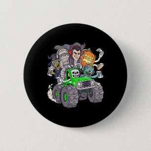 Chapa Redonda De 5 Cm Halloween Gamer Skeleton Zombie Monster Camión Boy
