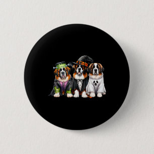 Chapa Redonda De 5 Cm Halloween Ghost Costume Perro de Bruja San Bernard