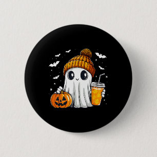 Chapa Redonda De 5 Cm Halloween Ghost Pumpkin Spice Latt Otoño