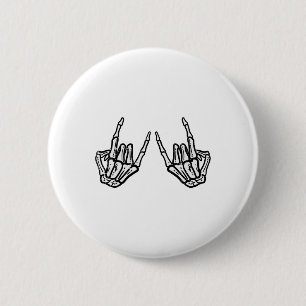 Chapa Redonda De 5 Cm Halloween Halloween Retro del esqueleto del rock d