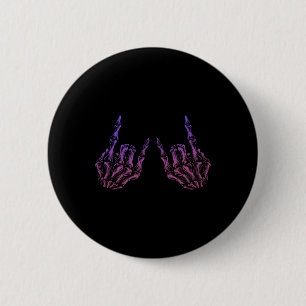 Chapa Redonda De 5 Cm Halloween Halloween Retro del esqueleto del rock d