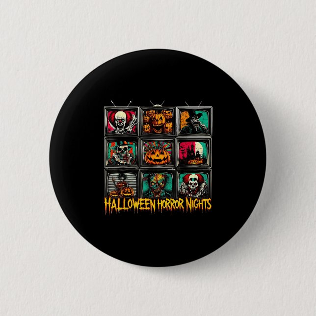 Chapa Redonda De 5 Cm Halloween Horror Nights Y Movie  (Anverso)
