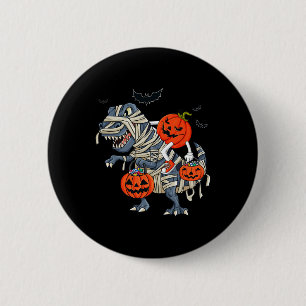 Chapa Redonda De 5 Cm Halloween Jack O Lantern Riding T Rex Boys Chicas