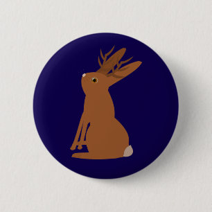 Chapa Redonda De 5 Cm Halloween Jackalope Trick o Trete