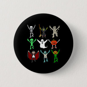 Chapa Redonda De 5 Cm Halloween Jubilación Bailando Monstruos Niños Chic