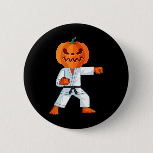 Chapa Redonda De 5 Cm Halloween Karate Fighter cabeza calabaza regalo te