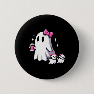 Chapa Redonda De 5 Cm Halloween lindo fantasma vagando perro fantasmagór