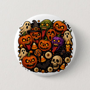 Chapa Redonda De 5 Cm Halloween Mayhem Spooky & Silly